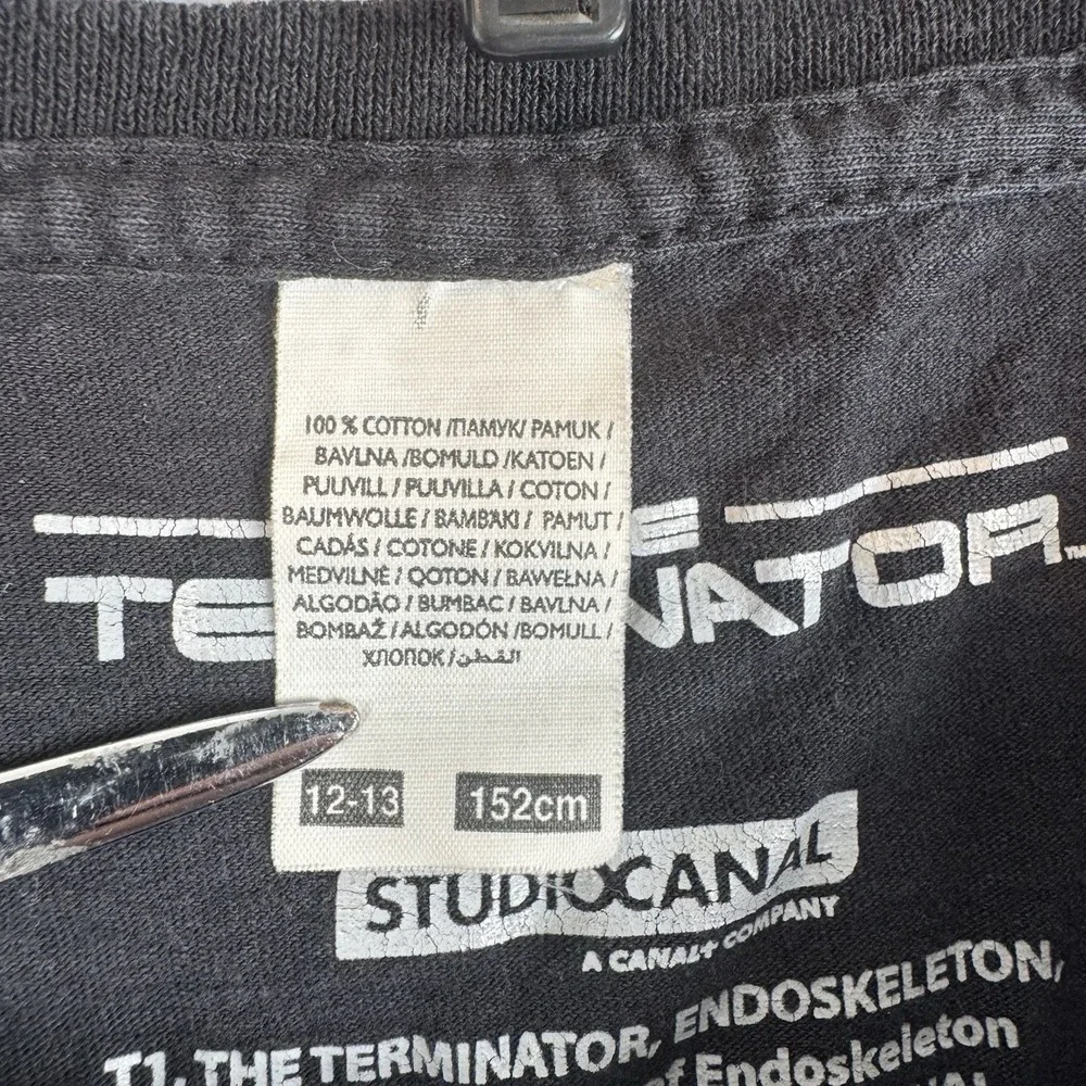 The Terminator I'll Be Back Arnold Schwarzenegger Kids Black Graphic Tee 12-13